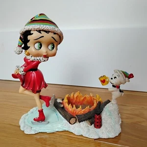 Betty Boop Toasty Warm Figurine The Danbury Mint Candleholder Ice Skating Heart - Bild 1 von 4