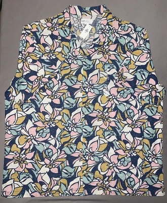 Gap Hawaiian Floral Shirt Men Size XXL 2XL Linen Cotton Standard Fit Short NWT - Image 1 of 4