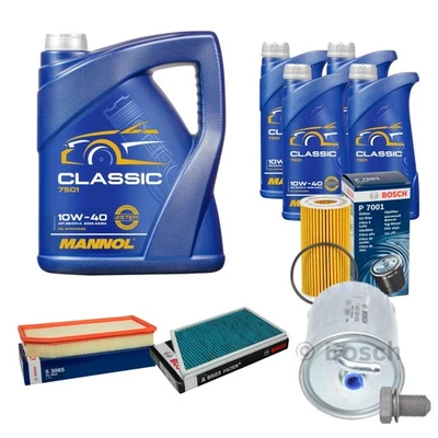 BOSCH Inspektionspaket 9 L MANNOL Classic 10W-40 für Mercedes-Benz C-Klasse - Bild 1 von 4