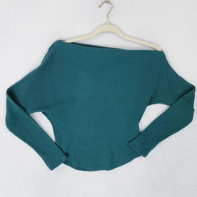 We The Free People Sweater Womens XS Teal Green Fuji Off Shoulder Thermal Top - Image 1 of 4