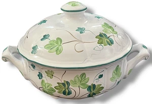 HEREND VILLAGE pottery IVY Covered Vegetable Bowl 1990's EUC - Picture 1 of 16