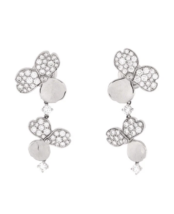 Pendientes Tiffany & Co Flor de Papel Platino Racimo Gota Como Nuevos Foto 1 de 3