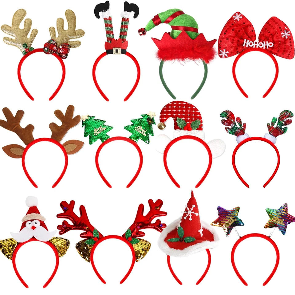 Tiaras de Natal, chapéus de cabeça de Natal enfeites para mulheres crianças adultos, Cristo... - Imagem 1 de 4