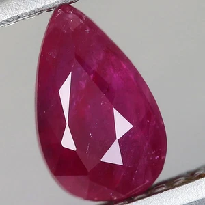 0.33ct t.w 4.8x3mm Pear Natural Heated Purplish Red Ruby Gemstone, Madagascar - Picture 1 of 4
