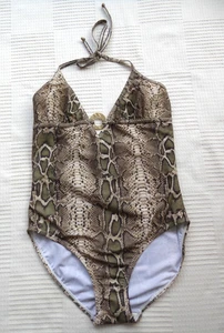 Beach by Melissa Odabash snakeskin print lined front Swimming Costume Size 16 - Picture 1 of 8