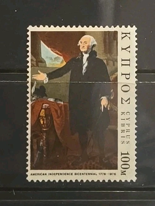 Chipre Scott 464 Bicentenário Independência Americana G. Washington 1976 Muito bom estado, sem marca de charneira - Imagem 1 de 1