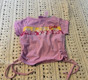 Barbie 4 girls toddler cinch shirt vintage 90s tropical flowers logo pink - Picture 1 of 3