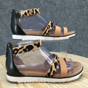 UGG Sandals Womens 8.5 Mina Ankle Strap Multicolor Leopard Print Flat SN 1016147 - Picture 1 of 19