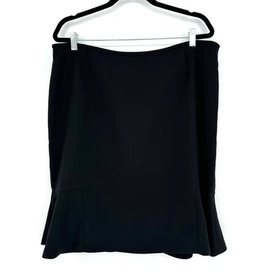 Tahari Womens Skirt Size 18 Black Ruffle Hem Office Business Classic Feminine - Image 1 of 4