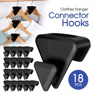 18Pcs Triangles Clothes Hanger Hooks Clothes Hanger Connector Triple Space Saver - Picture 1 of 10