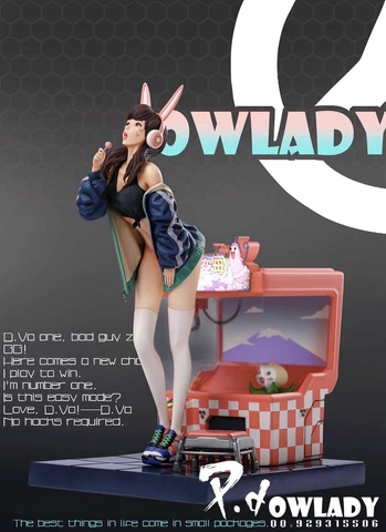 In-Stock Overwatch D.Va 1/4 DVA Lady Blizzard Hana Song GK Statue PD Studio Cover