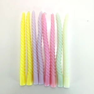 10 Zoll mehrere Farben Spiral Kegel Kerzen Set unparfümiert tropffrei Kerzenständer - Bild 1 von 3