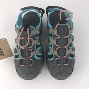 Neu Kinder Hi-tec Wasser Sandalen geschlossene Zehe Größe US 11m EU 29 UK 10 grau/türkis/koralle - Bild 1 von 9