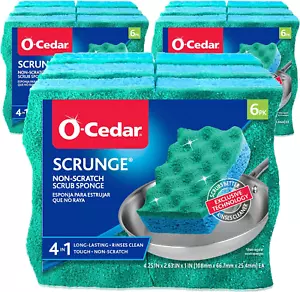 Multi-Use Scrunge Scrub Sponge 6 Count (Pack of 3) - Picture 1 of 9