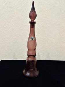 Vintage Rossini Empoli Amethyst Panelled Glass Genie Bottle - Picture 1 of 9