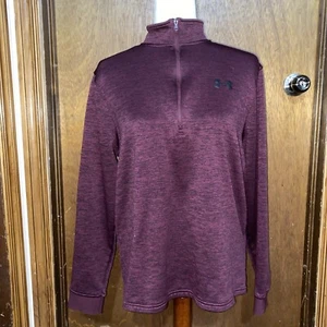 Under Armour Fleece Quarter Zip Mens Medium Maroon Pullover Long Sleeve - Picture 1 of 3