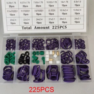 225x Car Air Conditioning R22 R134a A/C Repair Compressor Seal O-ring Gasket Kit - Picture 1 of 6
