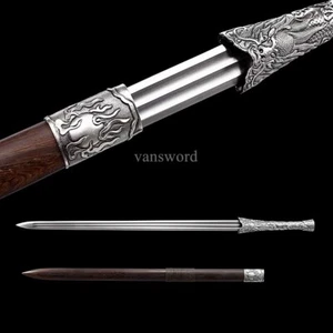 Carbon Steel Chinese Tang Dynasty Jian 汉剑 Battle Ready Sharp Wengewood Sheath. - Picture 1 of 11