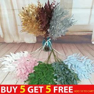 Artificial Fake Leaves Willow Leaf Decor Silk Home Garden Wreath Party Flowers - Picture 1 of 19
