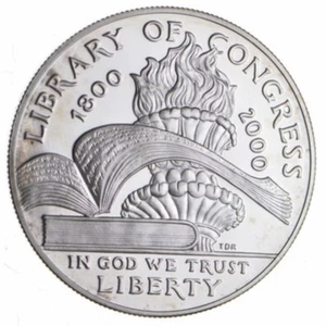 Proof 2000 Library Of Congress - US Commemorative 90% Silver Dollar - Picture 1 of 2