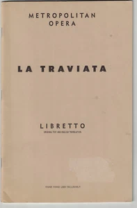 La Traviata  Metropolitan Opera Libretto G Schirmer Paperback Verdi - Picture 1 of 1