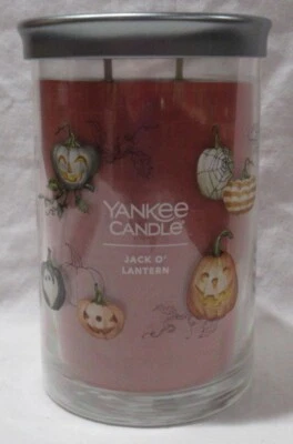 Yankee Candle Large Jar Pillar Candle 2-wick 20 oz JACK O-LANTERN brown orange - Image 1 of 3