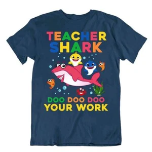 Teacher Shark Tshirt Wonderful Gift For A Guide Tshirt Funny Colored Tee - Picture 1 of 8