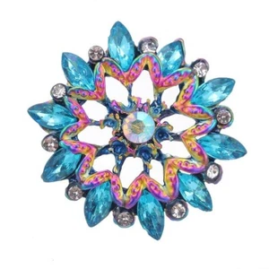 Snap Jewelry Rhinestone Flower Rainbow Base 18-20mm Fits Ginger Charms Accessory - Picture 1 of 7