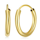 Wellingsale 14k Yellow Gold 2mm Endless Classic Hoop Earrings (x mm)
