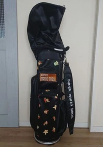Super Mario Brothers GOLF Caddy Bolso NEGRO Hombro Nintendo RARO Modelo USADO - Imagen 1 de 10