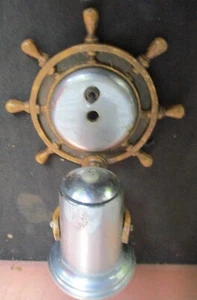 Vintage Cast Iron Ships Wheel Design Wall Mount Light Fixture Sconce - Picture 1 of 4