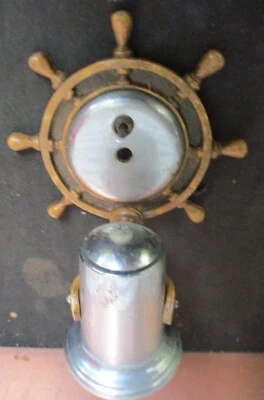 Vintage Cast Iron Ships Wheel Design Wall Mount Light Fixture Sconce - Image 1 of 4