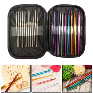 Uncinetto alluminio multicolore aghi maglia tessitura artigianale filato strumento 22 pezzi/set - Foto 1 di 11
