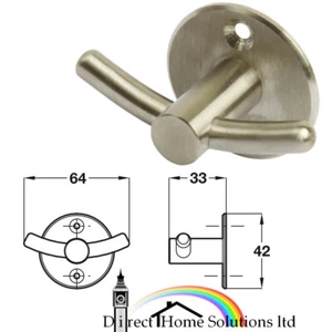 Abrigo Hafele gancho ropa colgador de pared clavija pasillo dormitorio, clavijas de acero inoxidable - Imagen 1 de 3