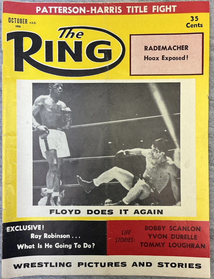 Vintage THE RING Oct 1958 Boxing Magazine Wrestling Floyd Patterson Roy Harris - Image 1 of 4