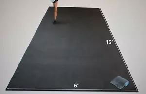 Gorilla Mats Premium Extra Large Yoga Mat 15' x 6' x .25" Thick Non Slip Black - Picture 1 of 6