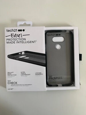 Funda Tech21 Evo Check ultra delgada de protección contra caídas negra ahumada para LG G5 Foto 1 de 3