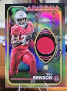 2024 Topps Chrome Rookie Relic Trey Benson Game Used Patch Holo CRR-TB Cardinals - Picture 1 of 2