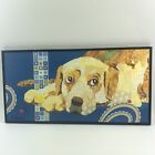 Original Mixed Media 20" X 10" toile retriever Dog collage fidèle art mural