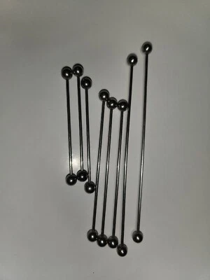 Lot Of 8 Industrial Barbell 14ga Surgical Steel Piercing Cartilage Stud Earring - Image 1 of 4