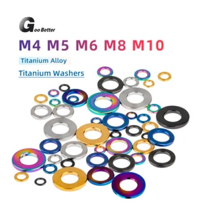 Titanium Washers Ti M4 M5 M6 M8 M10 Color Flat Spacer Gasket For Bike Motorcycle - Picture 1 of 16