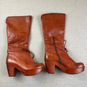 Kork Ease Tall Orange Braun Stiefel Reißverschluss Plateau Clog 7 38 Vintage Retro - Bild 1 von 15
