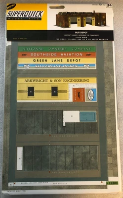 SUPERQUICK OO/HO 1:72 SCALE CARD KIT B34 BUS DEPOT,TRAM DEPOT OR AIRCRAFT HANGAR - Image 1 of 2