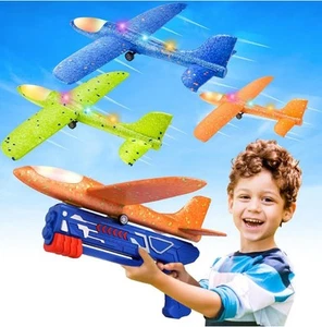 3 Pack Airplane Launcher Toys, 13.2'' LED Foam Glider Catapult Plane Toy Unisex - Picture 1 of 6