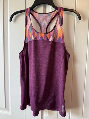 Camiseta sin mangas Reebok Small Racerback Performance elástica calce suelto yoga gimnasio Foto 1 de 2