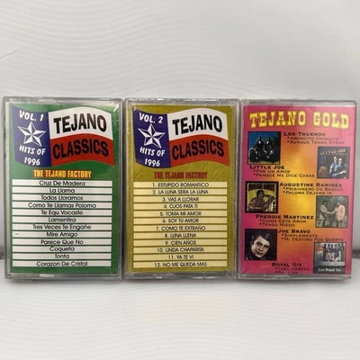 Lot of 3 Sealed 1990's Tejano Classics Vol 1 & 2 Gold Tex Mex Brownwood Cassette - Image 1 of 4