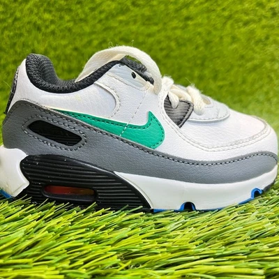 Nike Air Max 90 Niño Pequeño Talla 7C Blanco Gris Negro Zapatos Atléticos de Cuero Tenis Foto 1 de 4