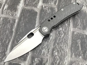 Twosun Folding Knife M390 Titanium/CF Handle Outdoor Pocket Knife TS582-M390-CF - Picture 1 of 11
