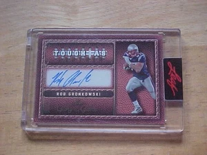 Rob Gronkowski 2025 Leaf Glory Of The Game Tough as Leather AUTO 1/5 Patriots - Picture 1 of 2