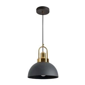 YHANFENGCY Vintage Industrial Pendant Black Pendant Light with 9.84-inch Dome - Picture 1 of 8